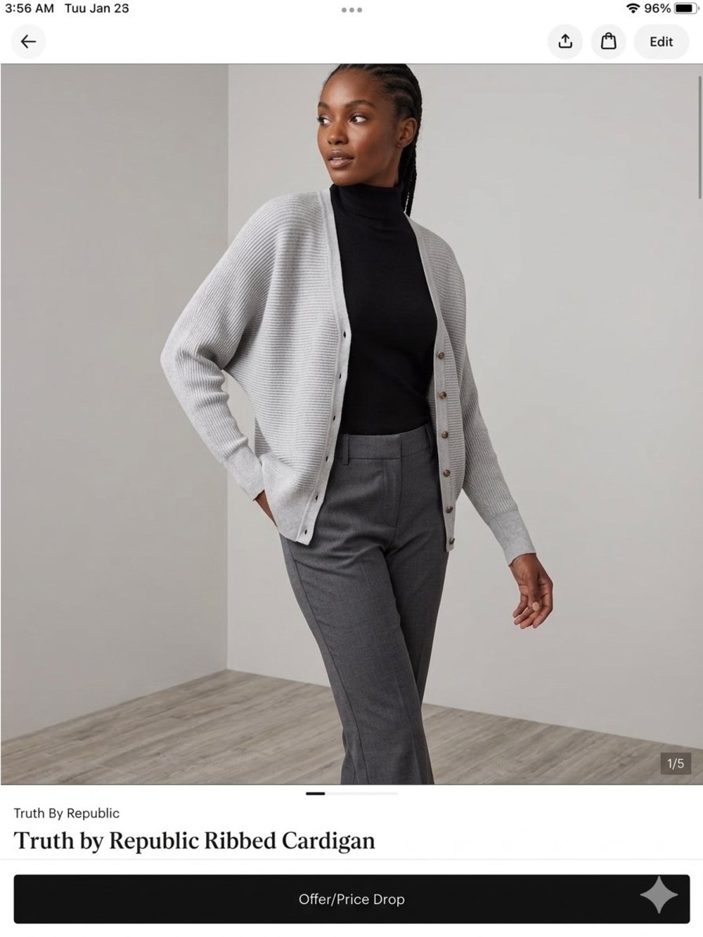 Truth by Republic Ribbed Cardigan
